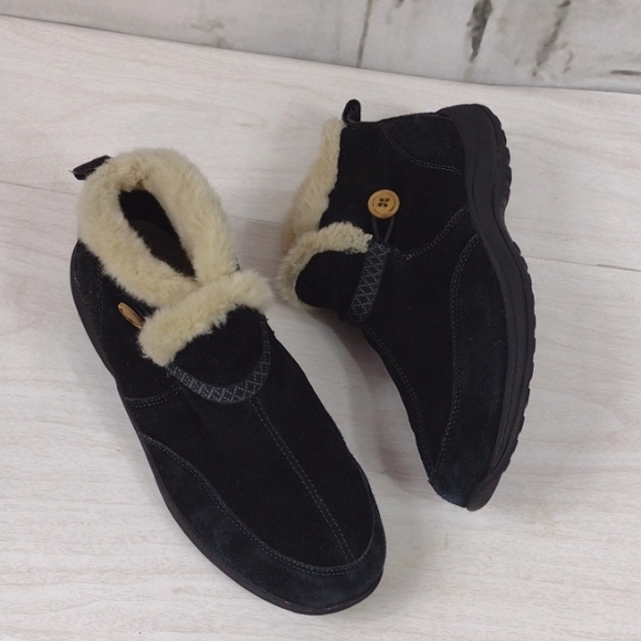 Easy Spirit Fur Trim Slip On Black Size 9.5 - Picture 7 of 7